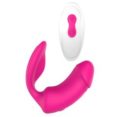   Doppio Piacere Duo - Vibratore clitorideo 2in1 ricaricabile con telecomando (rosa)