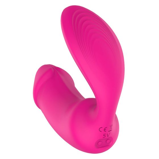 Doppio Piacere Duo - Vibratore clitorideo 2in1 ricaricabile con telecomando (rosa)
