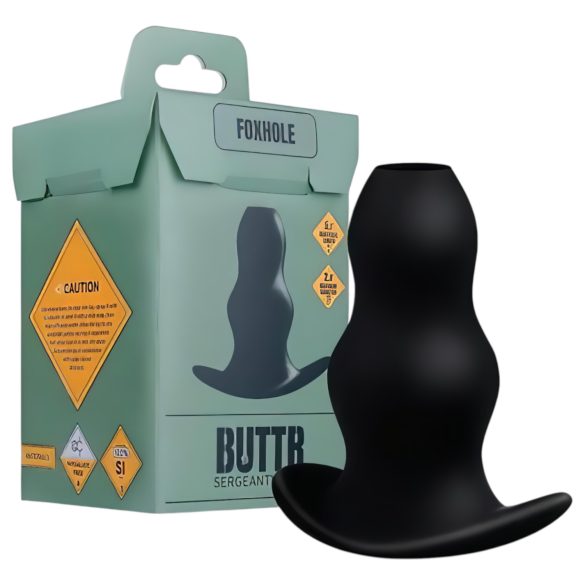 BUTTR Foxhole - Dildo anale cavo (nero)