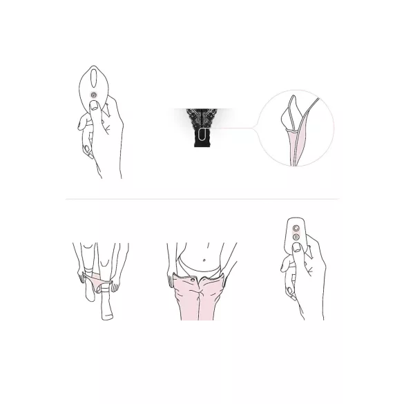 Pantyrebel - vibratore tanga in pizzo nero con batteria ricaricabile e telecomando (taglia S-L)