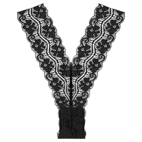 Pantyrebel - vibratore tanga in pizzo nero con batteria ricaricabile e telecomando (taglia S-L)