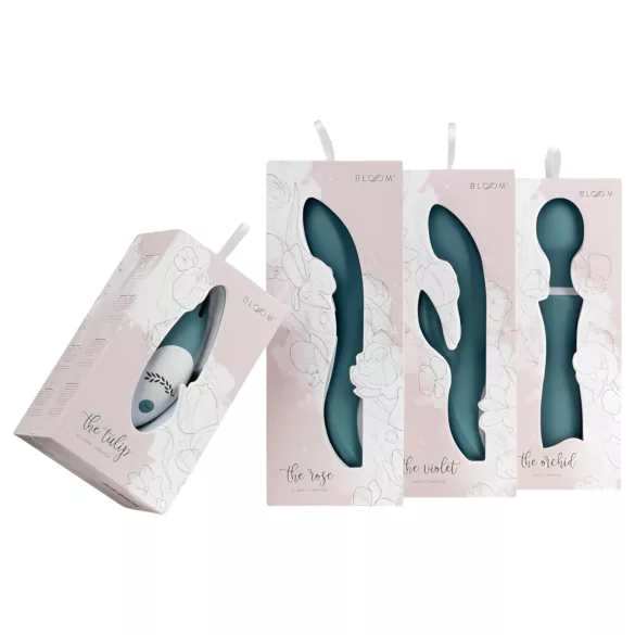 Bloom Orchid Wand - vibratore massaggiante ricaricabile - turchese
