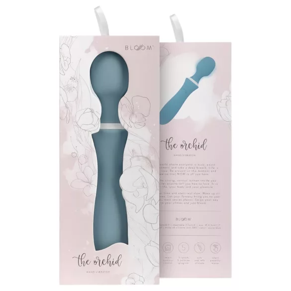 Bloom Orchid Wand - vibratore massaggiante ricaricabile - turchese