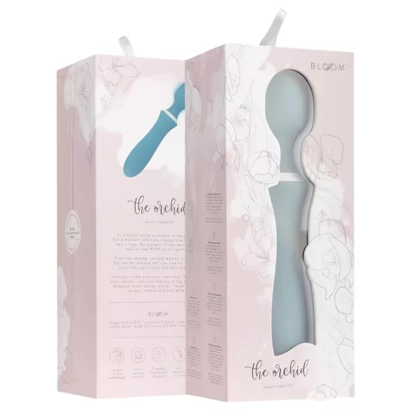 Bloom Orchid Wand - vibratore massaggiante ricaricabile - turchese