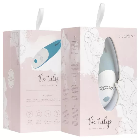 Bloom Tulip - vibratore clitorideo ricaricabile in silicone - turchese