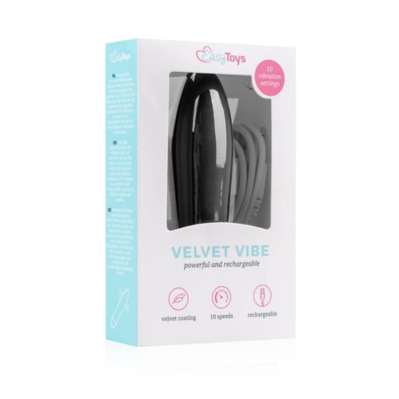 Vibratore Velvet di Easytoys - Massaggiatore Ricaricabile in Silicone Vellutato (Nero)