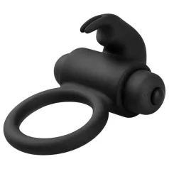 EasyToys Bunny - anello fallico vibrante - silicone nero