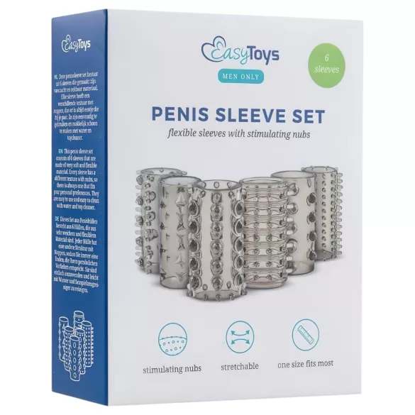 Easytoys - set di guaine pene - stimolante grigio (6 pezzi)