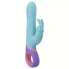   PMV20 - Vibratore rabbit rotante con stimolatore clitoride - menta