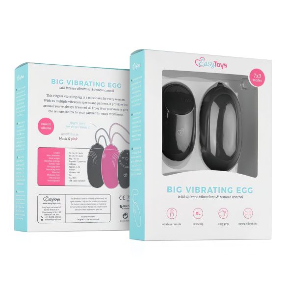 Easytoys - ovetto vibrante ricaricabile impermeabile con telecomando - nero