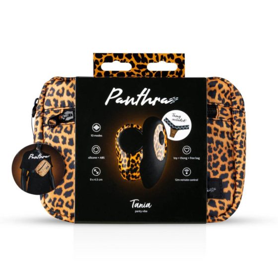 Mutandine vibranti Panthra Tania - ricaricabili con telecomando, motivo leopardato e nero