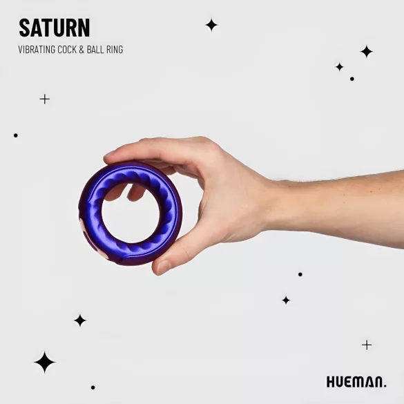 Hueman Saturn - anello fallico vibrante ricaricabile impermeabile - viola