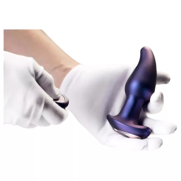 Hueman Asteroid - vibratore anale rotante con perle - silicone viola
