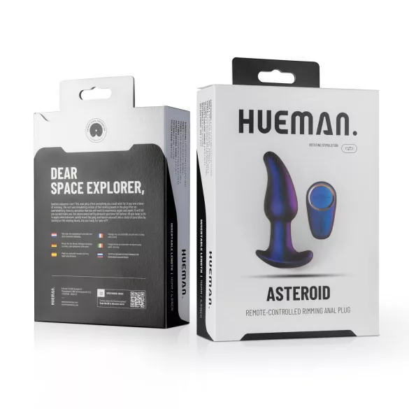 Hueman Asteroid - vibratore anale rotante con perle - silicone viola