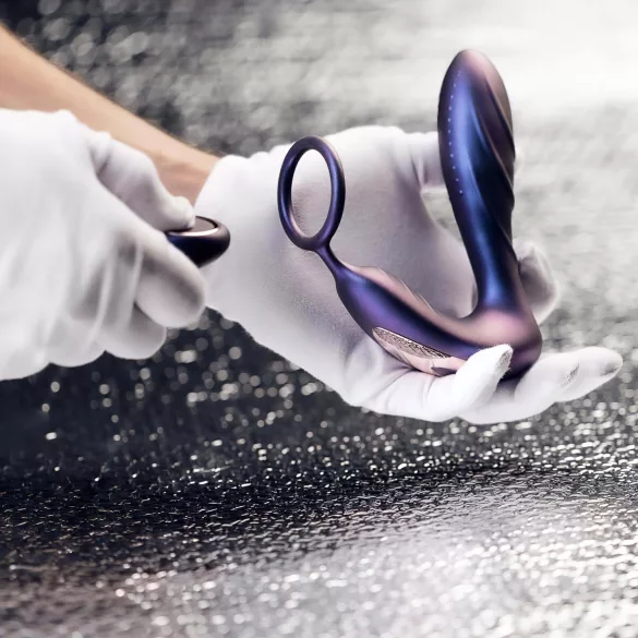 Hueman Black Hole - vibratore anale wireless con anello fallico - viola