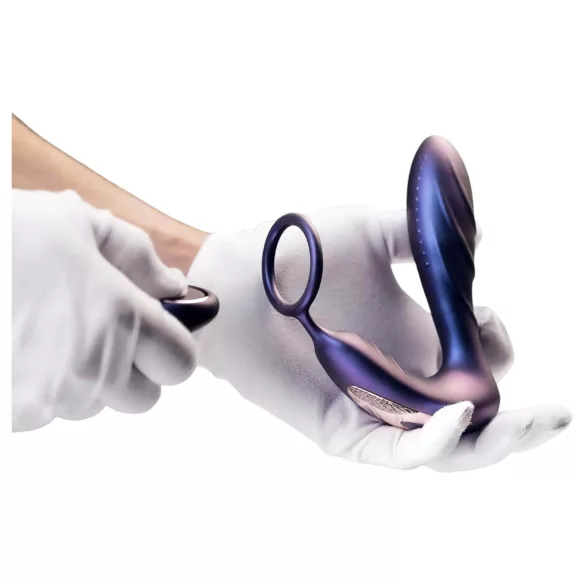 Hueman Black Hole - vibratore anale con telecomando e anello fallico (viola)