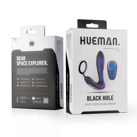 Hueman Black Hole - vibratore anale wireless con anello fallico - viola