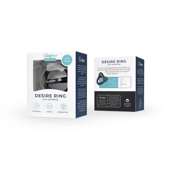 Easytoys Desire Ring - anello fallico e testicolare elastico - nero