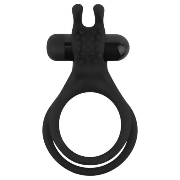 Easytoys Share Ring - anello vibrante pene e testicoli - silicone nero