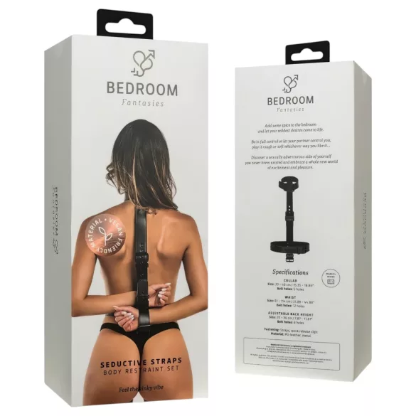 Bedroom Fantasies - set BDSM con collare e polsiere - nero