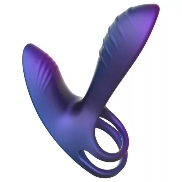 Hueman Infinity Ignite - anello vibrante per pene e testicoli - silicone viola
