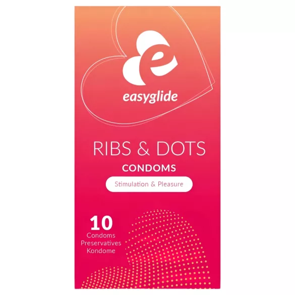 EasyGlide - preservativi stimolanti puntinati e rigati - confezione 10 pezzi
