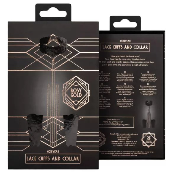 Rosy Gold - set collare e polsiere - nero