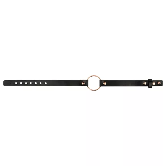 Rosy Gold - collare regolabile - pelle sintetica nera e oro rosa