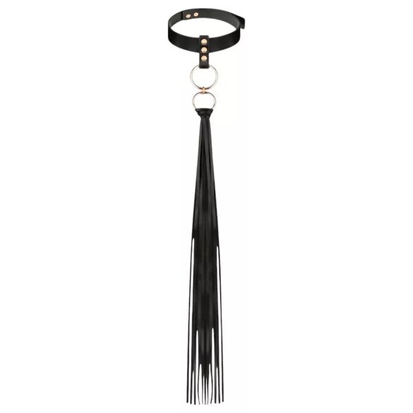 Rosy Gold - collare e frustino - nero