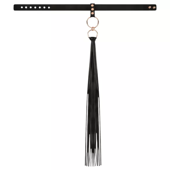 Rosy Gold - collare e frustino - nero