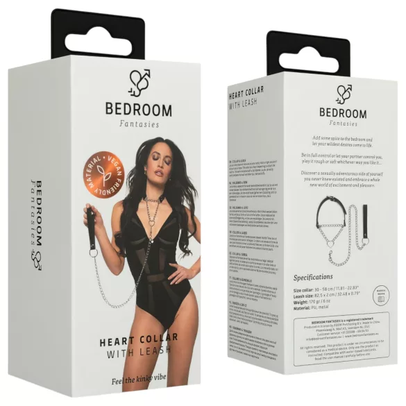 Bedroom Fantasies - collare con guinzaglio (nero)