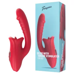   Teazers - dildo vibrante con stimolatore clitorideo a lingua (rosso)