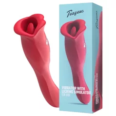   Teazers - vibratore a doppia estremità con stimolatore clitorideo a lingua (rosso)