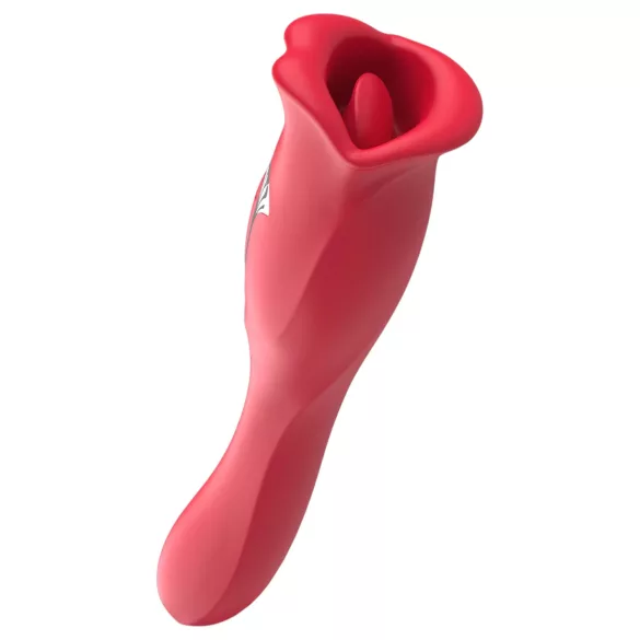 Teazers - vibratore a doppia estremità con stimolatore clitorideo a lingua (rosso)