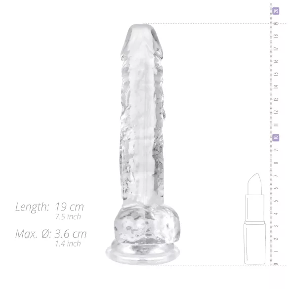 EasyToys - dildo realistico con testicoli - 17cm - trasparente