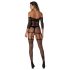 Christine - tuta in rete trasparente - (nero) - XS-XL