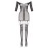 Christine - tuta in rete trasparente - (nero) - XS-XL