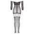 Christine - tuta in rete trasparente - (nero) - XS-XL