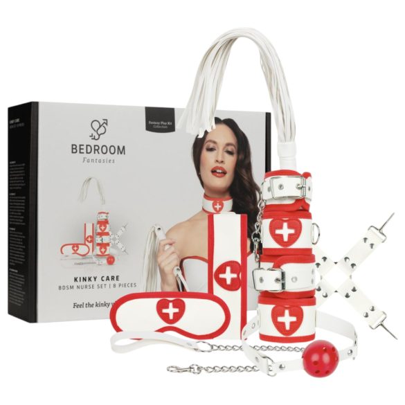Fantasie da Letto - Set da Infermiera a 8 Pezzi (rosso-bianco)