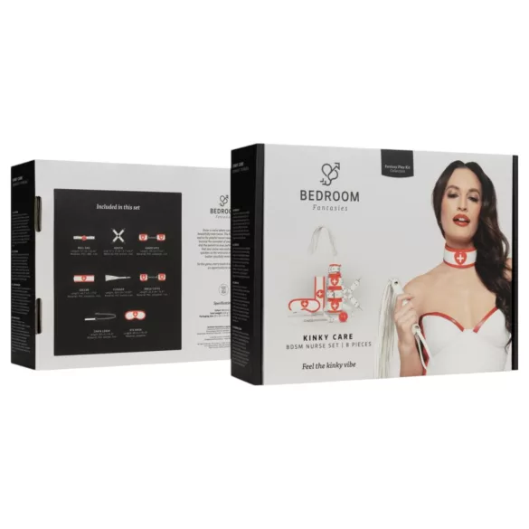 Bedroom Fantasies - costume da infermiera 8 pezzi - rosso bianco
