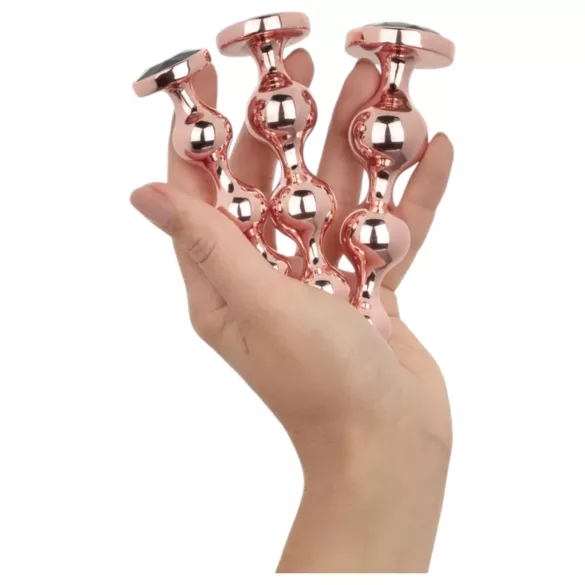 Rosy Gold - set di dildo anale - colore oro rosa