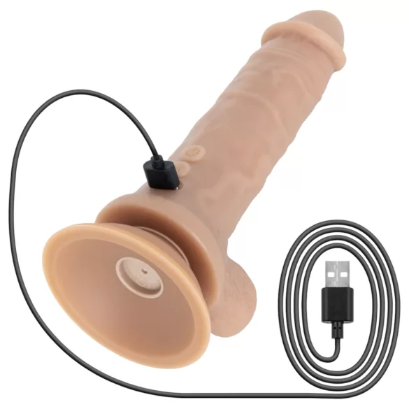 Real Fantasy Hunter - vibratore realistico eiaculante con telecomando (color carne)