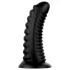 BUTTR Double Ribbed - grande plug anale a coste (nero) - 26 cm