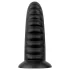 BUTTR Double Ribbed - grande plug anale a coste (nero) - 26 cm