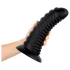 BUTTR Double Ribbed - grande plug anale a coste (nero) - 26 cm
