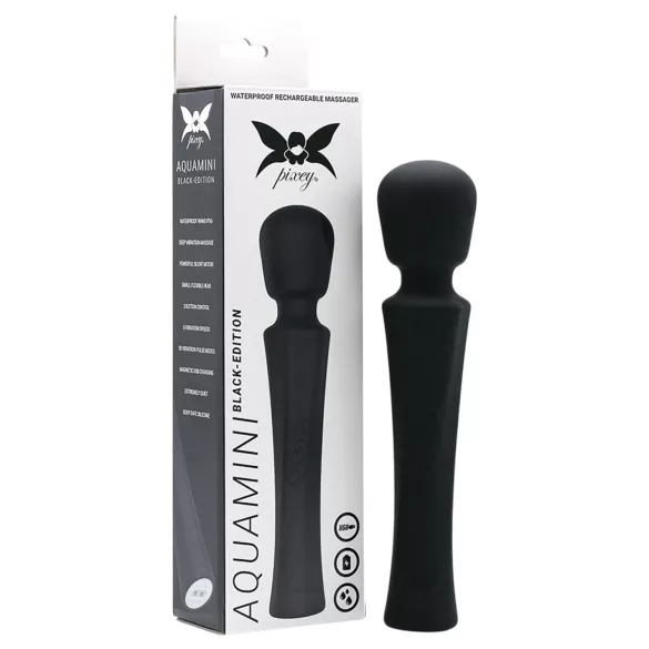 Pixey Aquamini - mini wand vibratore (nero)