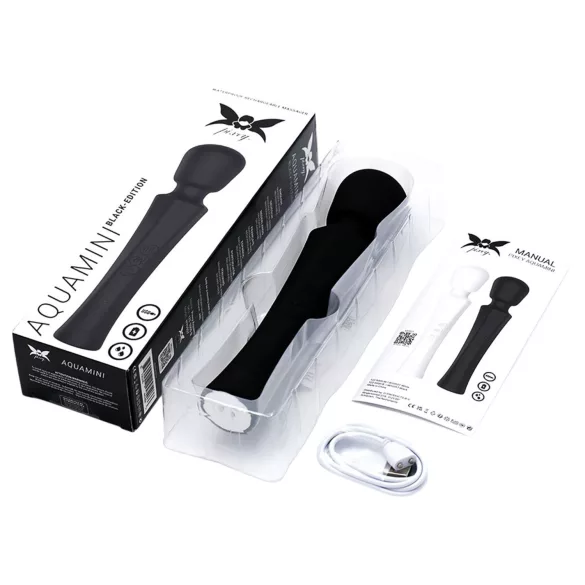 Pixey Aquamini - mini wand vibratore (nero)