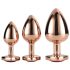 Gleaming Love - plug anale cuore set 3 pezzi - rosegold