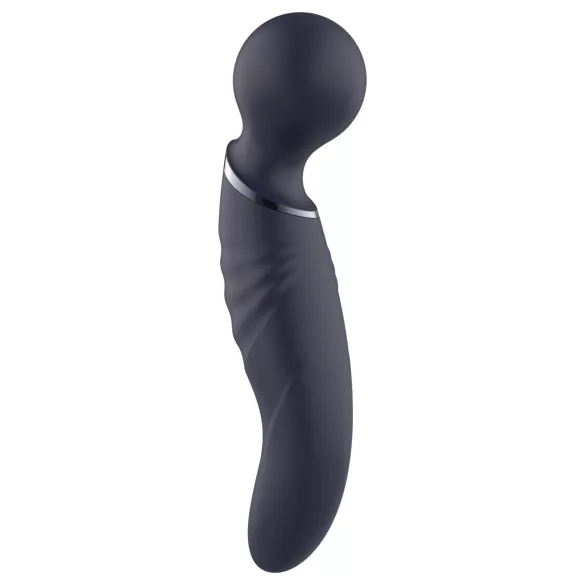 Glam - vibratore wand a doppia estremità (grigio scuro)