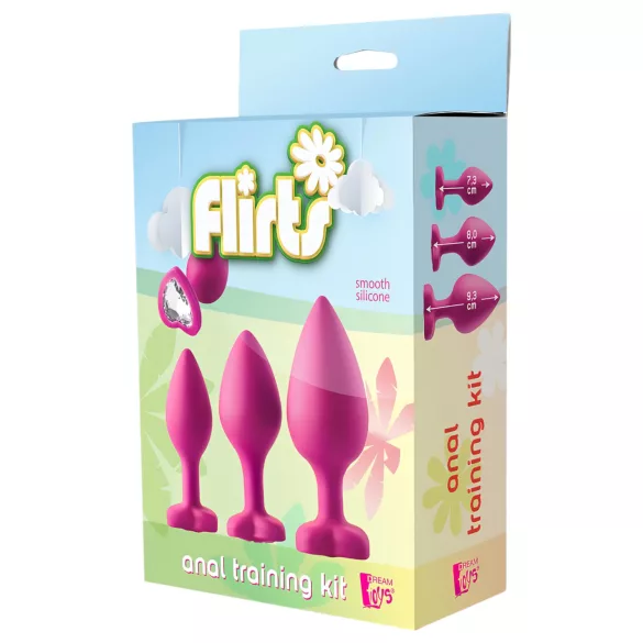 Kit di addestramento anale Flirts - set di plug anali (3 pezzi) - rosa